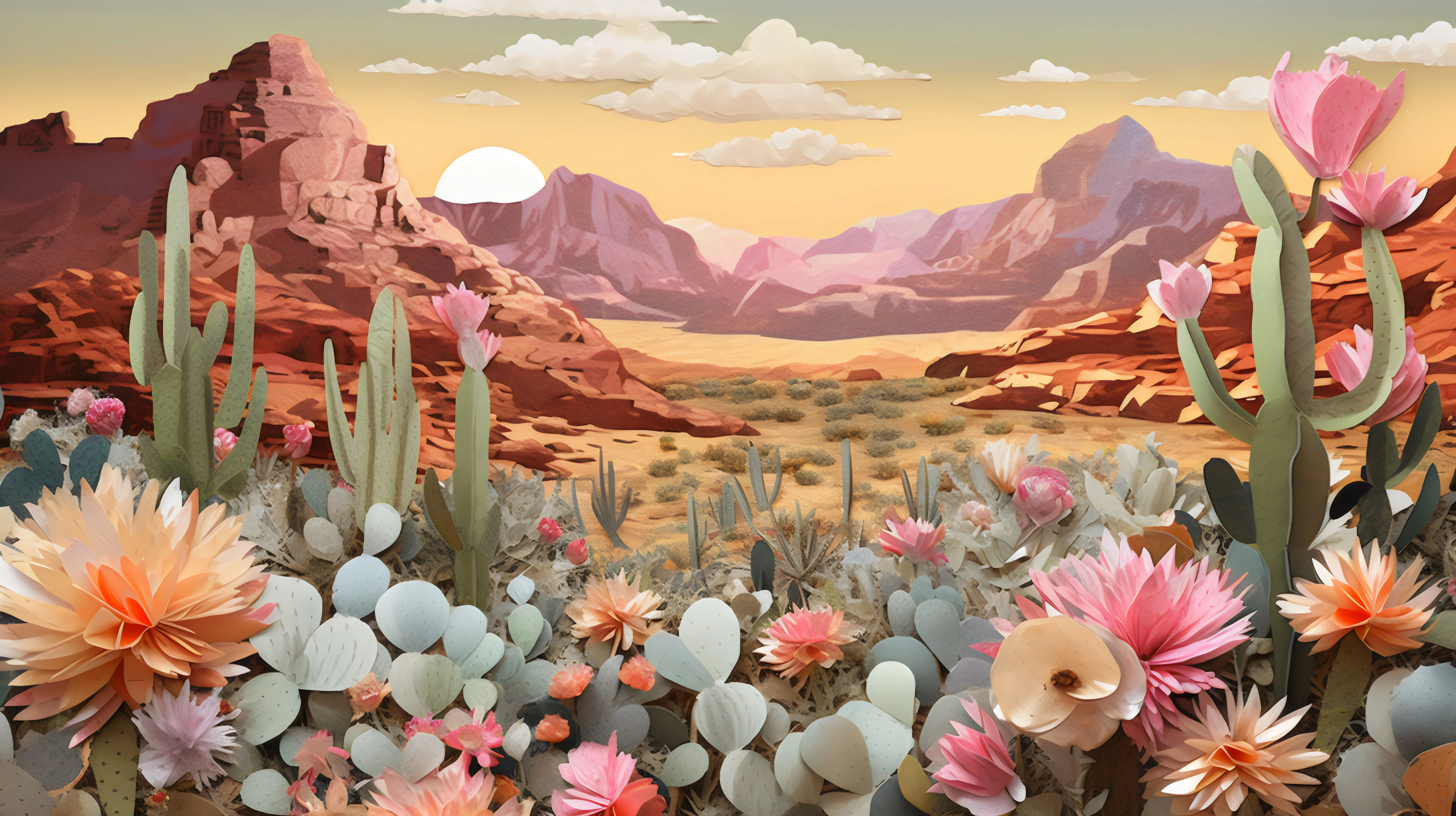 desert cacti and flowers