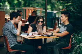 young adults at a restaurant